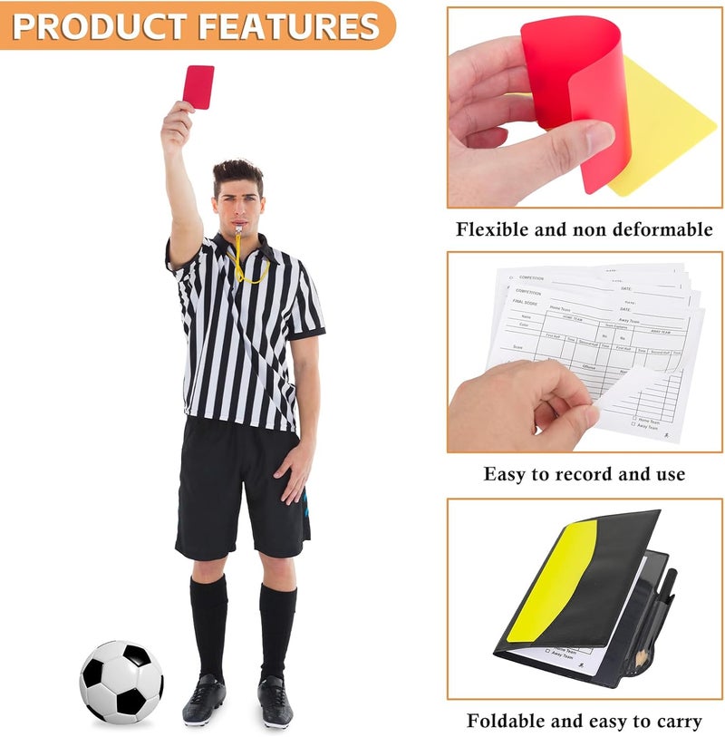 AzReference Soccer Referee Card Set, Red and Yellow Warning Cards with Record Paper, Pencil, Card Storage Wallet, Soccer Referee Kit for Football Matches, Training, Sports Games - Image 3